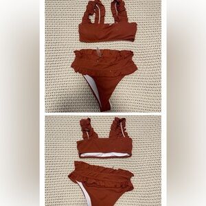 SHEIN Rust Ruffle Bikini Set
